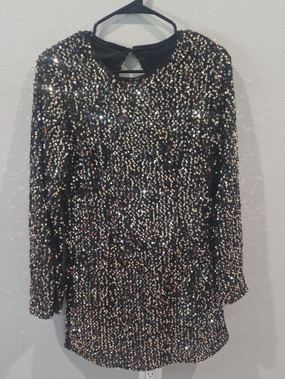 Impressions Black and Silver Sequin Dress